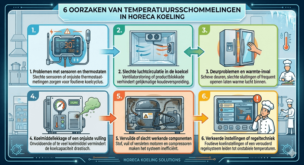 6 oorzaken van temperatuursschommelingen in horeca koeling