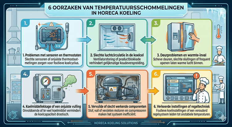 6 oorzaken van temperatuursschommelingen in horeca koeling